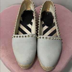 Christian Louboutin White Studded Espadrilles